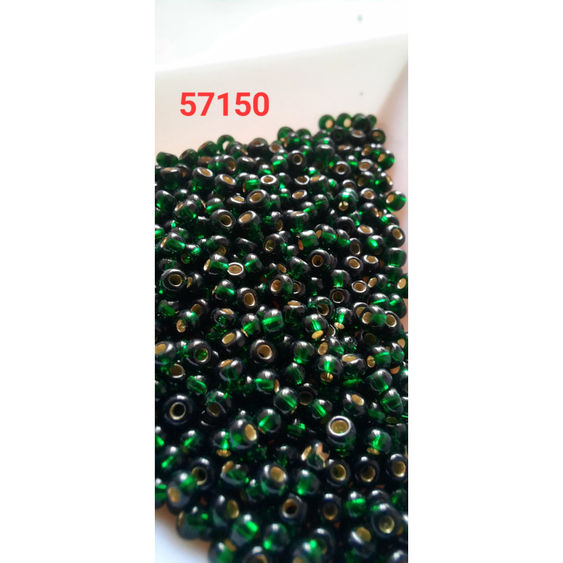 Чеський бісер Preciosa 10/0, 57150 зелений, 50 г — бісер для рукоділля, прикрас і вишивки