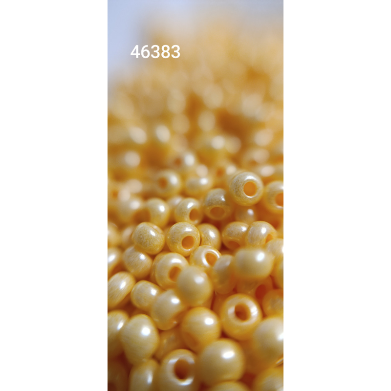 Чеський бісер Preciosa 10/0, 46383 жовтий, 50 г — бісер для рукоділля, прикрас і вишивки