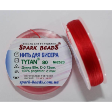 Нитка Титан 80 Spark Beads, 80 м, червоний— нитка для бісероплетіння, вишивки, рукоділля