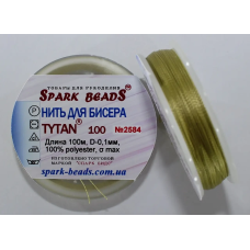 Нитка Титан 100 Spark Beads, 100 м, оливковий— нитка для бісероплетіння, вишивки, рукоділля