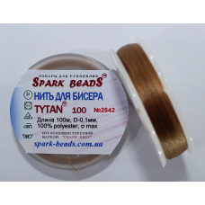 Нитка Титан 100 Spark Beads, 100 м, коричневий світлий— нитка для бісероплетіння, вишивки, рукоділля