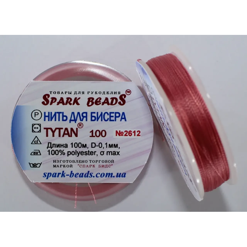 Нитка Титан 100 Spark Beads, 100 м, світло рожевий — нитка для бісероплетіння, вишивки, рукоділля Нитка Титан 100 Spark Beads, 100 м, світло рожевий — нитка для бісероплетіння, вишивки, рукоділля