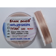 Нитка Титан 100 Spark Beads, 100 м, блідо рожевий— нитка для бісероплетіння, вишивки, рукоділля