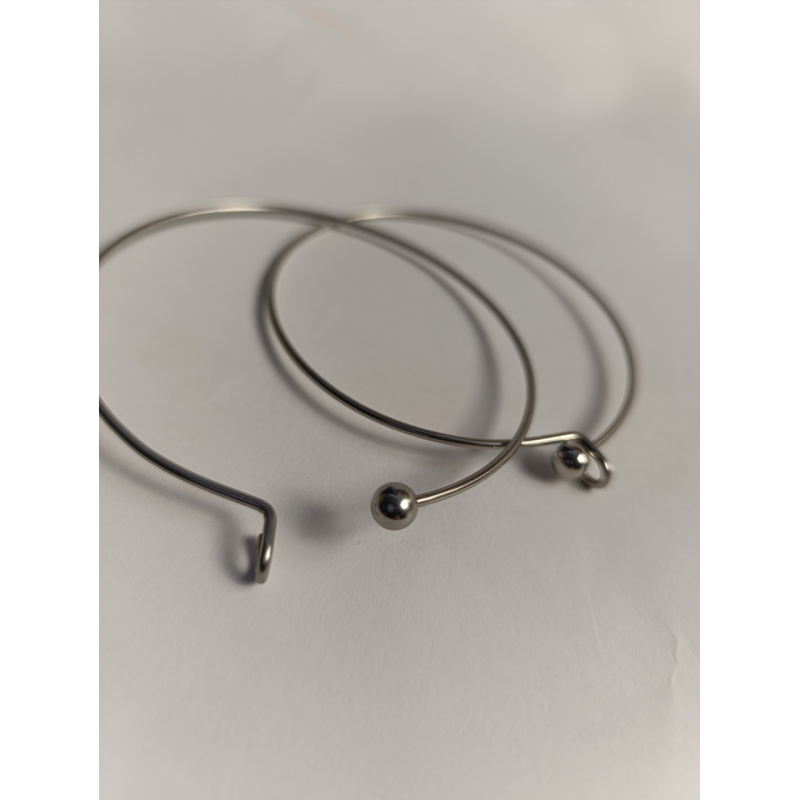 Основа для браслета з медичної сталі, 70 мм, кулька викручується з корпусу