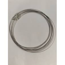 Основа для кольє з ювелірного тросика, 46 см, сталева застібка, сріблястий колір