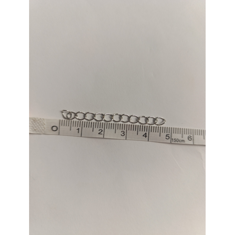 Подовжуючий ланцюжок для прикрас, 5 см, метал, сріблястий колір, 1 шт Подовжуючий ланцюжок для прикрас, 5 см, метал, сріблястий колір, 1 шт