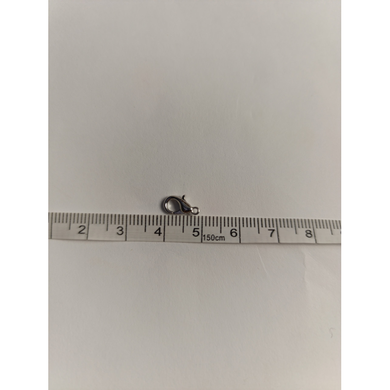 Карабін для прикрас, 0,9 см, метал, сріблястий колір, 1 шт Карабін для прикрас, 0,9 см, метал, сріблястий колір, 1 шт