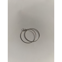Швензи-кільця з нержавіючої сталі, 25 мм, темно-сріблястий колір, 1 пара