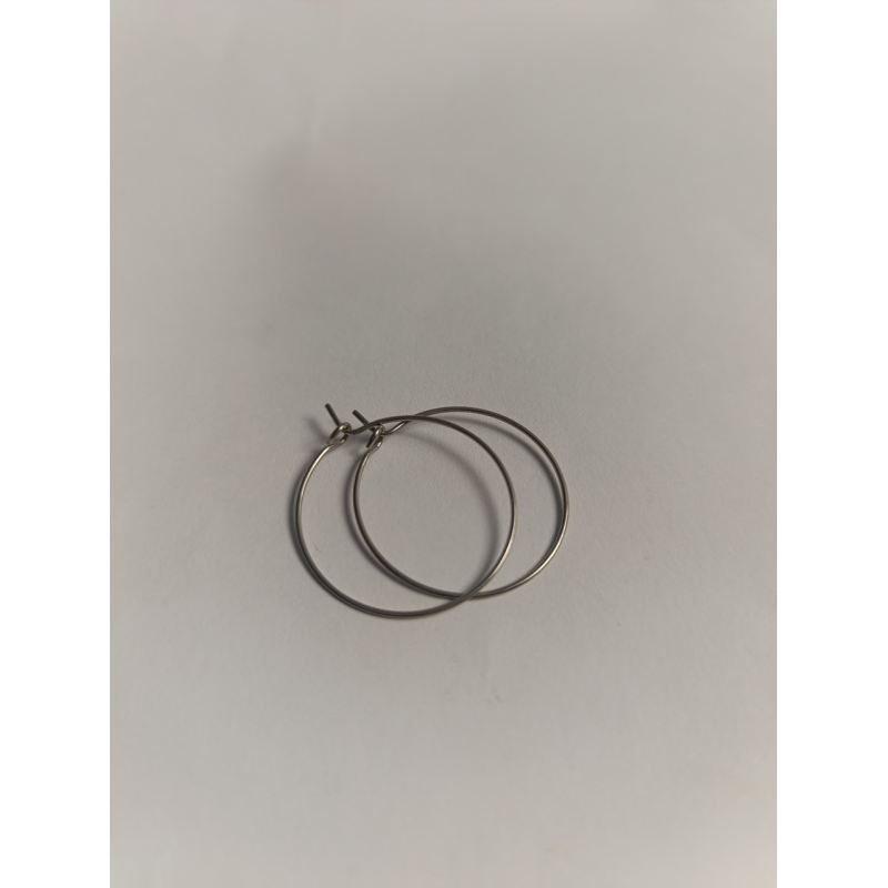 Швензи-кільця з нержавіючої сталі, 25 мм, темно-сріблястий колір, 1 пара Швензи-кільця з нержавіючої сталі, 25 мм, темно-сріблястий колір, 1 пара