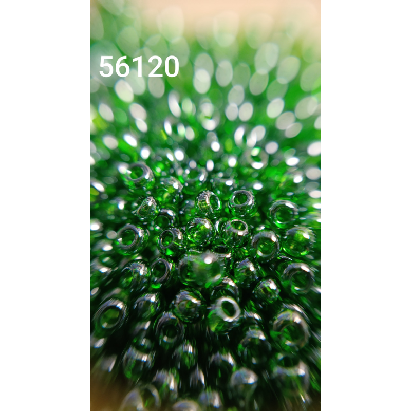 Чеський бісер Preciosa 10/0, 56120 зелений, 1г — бісер для рукоділля, прикрас і вишивки Чеський бісер Preciosa 10/0, 56120 зелений, 1г — бісер для рукоділля, прикрас і вишивки