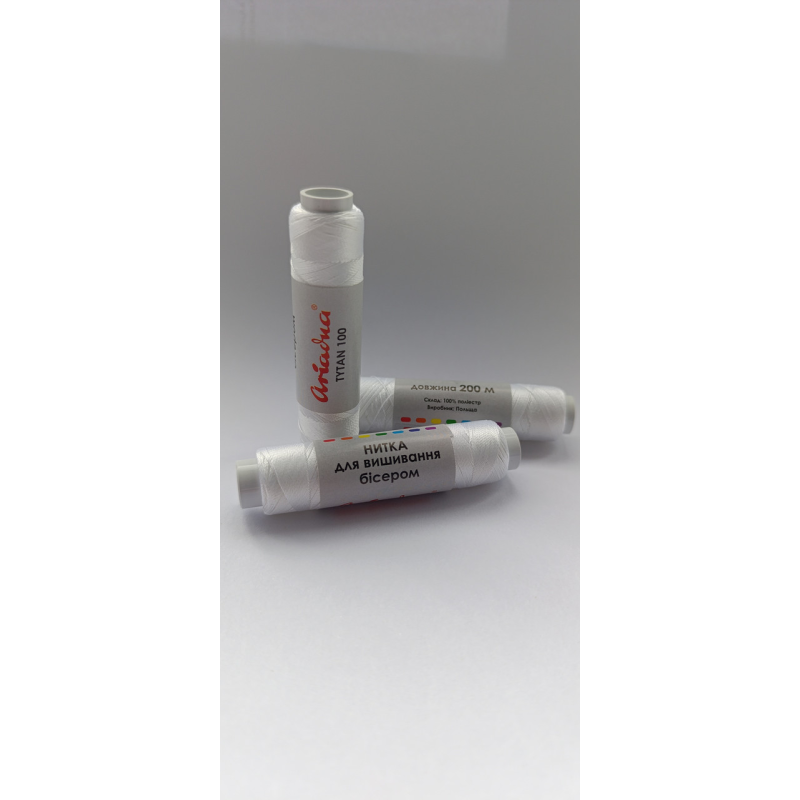 Нитки Титан 100 Ariadna «пальчик», 200 м, білий Нитки Титан 100 Ariadna «пальчик», 200 м, білий