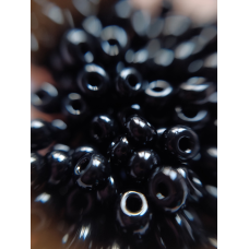 Чеський бісер Preciosa 6/0, 23980 чорний, 50 г — бісер для рукоділля, прикрас і вишивки