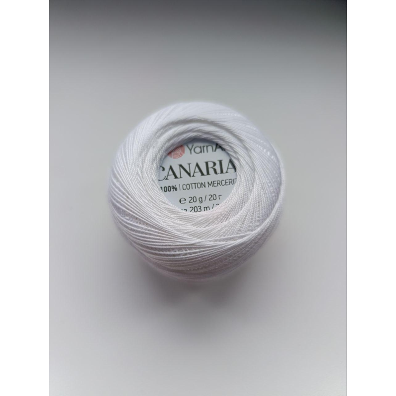 Нитки Canarias білі, 100% бавовна, для в’язання джгутів з бісеру Нитки Canarias білі, 100% бавовна, для в’язання джгутів з бісеру