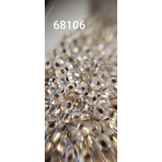 Чеський бісер Preciosa 10/0, 68106 прозорий з золотою серединою, 50 г — бісер для рукоділля, прикрас і вишивки