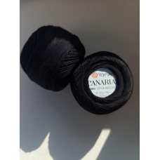 Нитки Canarias чорні, 100% бавовна, для в’язання джгутів з бісеру